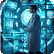 Doctor Standing in a High tech Lab